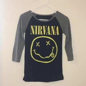 Nirvana graphic baseball tee